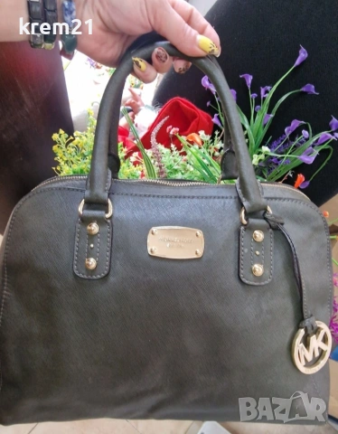 Michael Kors Cindy зелена дамска чанта, снимка 15 - Чанти - 53218547