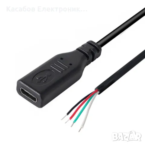 1м USB-C Кабел с женски порт, изход 4 проводника