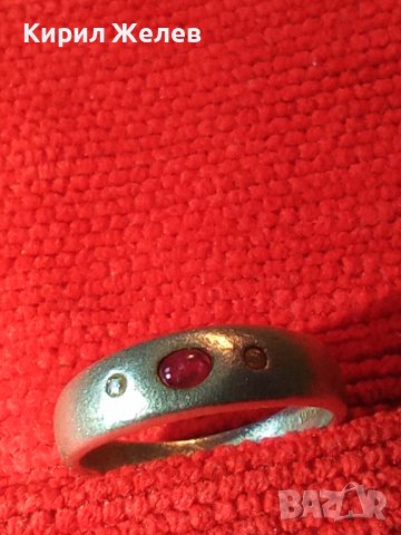 СКЪПОЦЕНЕН ВИНТИДЖ АРТ СРЕБЪРЕН СРЕБРО 925 HWH с ЮВЕЛИРНО ШЛИФОВАН РУБИН и 2 КАМЪКА ЖЪЛТ ТОПАЗ 40195, снимка 6 - Пръстени - 42646435