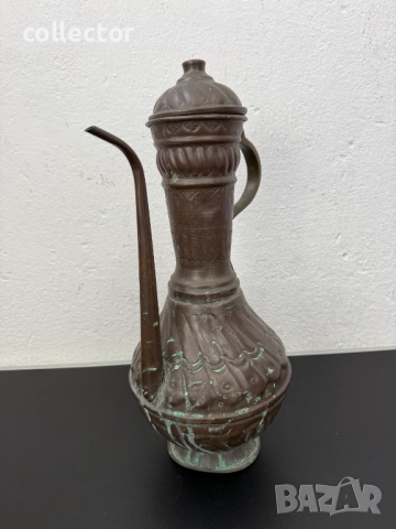 Голяма медна кана / ибрик / гюм / бакър. №7769, снимка 5 - Антикварни и старинни предмети - 52838999