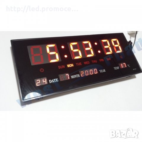 Голям LED електронен часовник JH 3615 с големи цифри. Показва час, дата и температура., снимка 1