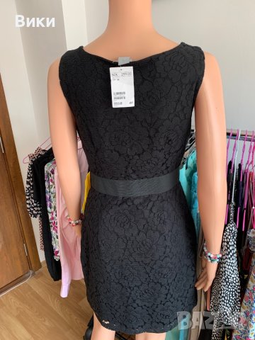 HM черна рокля от дантела размер S, снимка 14 - Рокли - 40819595