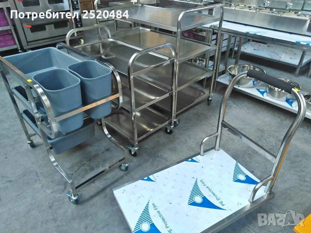 Платформена количка 90х55см от неръждаема стомана със здрава дръжка! ТОП Цена 389лв/198,89€с ДДС, снимка 7 - Друго търговско оборудване - 52035415