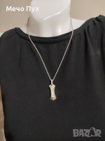 Сребърен синджир с висулка (86), снимка 3 - Колиета, медальони, синджири - 37609317