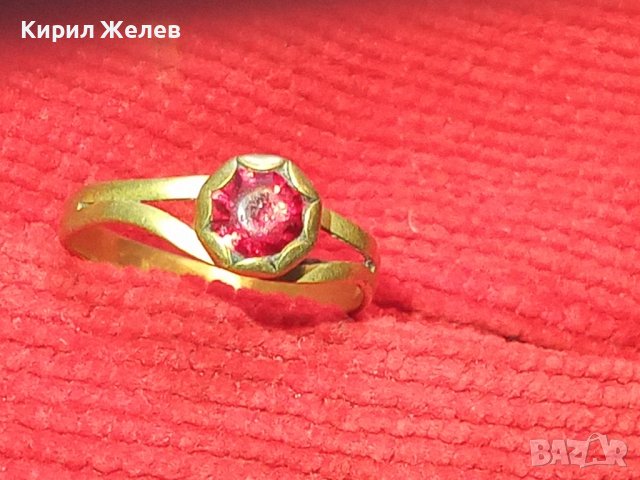 СТАРИНЕН СКЪПОЦЕНЕН БРОНЗОВ ПРЪСТЕН с ЕСТЕСТВЕН ГРАНАТ РЪЧНА МАЙСТОРСКА ИЗРАБОТКА - 19 ВЕК 27559, снимка 5 - Антикварни и старинни предмети - 36771149