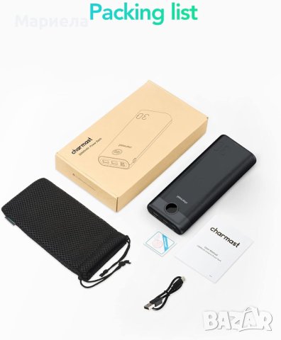 Charmast Power Bank 30000mAh, 20W Power Delivery QC 3.0 USB C Battery Pack Quick Charge Portable 