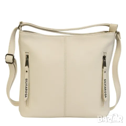 Стилна дамска чанта с предни джобове и минималистичен дизайн, снимка 8 - Чанти - 50160608