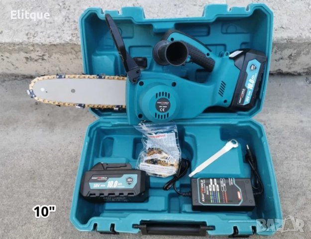 Акумулаторна резачка за дърва с маслен филтър,2х36V 10Ah,с акумулаторен верижен трион с двойна батер, снимка 3 - Друга електроника - 52862432