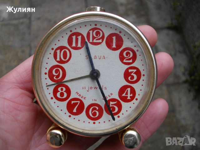 КОЛЕКЦИОНЕРСКИ БУДИЛНИК СЛАВА SLAVA, снимка 3 - Антикварни и старинни предмети - 53173363