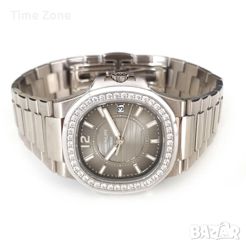 Patek Philippe Nautilus 32mm White Gold Diamond Grey Dial Дамски, снимка 3 - Дамски - 47991324