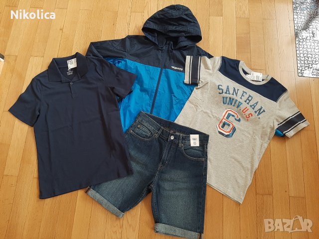 Детски къс панталон H&M, блузи H&M, лятно яке Kipsta, за 12г.момче.НОВИ., снимка 6 - Детски комплекти - 28133546
