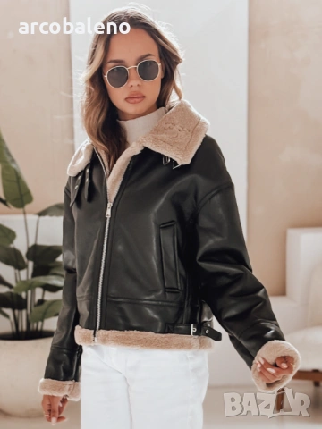 Дамско кожено яке SHEREB, 2цвята , снимка 5 - Якета - 47710028