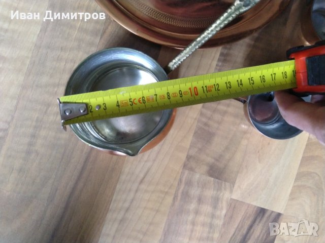 Старинен сервиз от кована мед/Antique set of wrought copper, снимка 4 - Антикварни и старинни предмети - 36691097