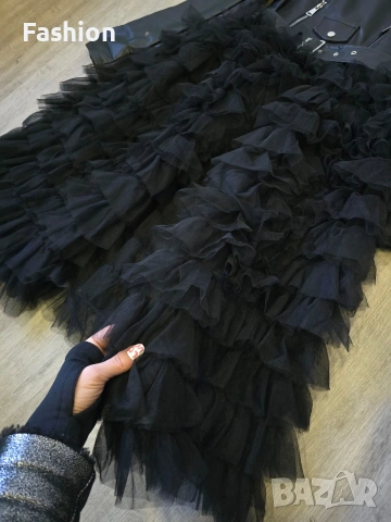 Ново уникално дамско черно кожено яке 2в1, снимка 2 - Якета - 53201888