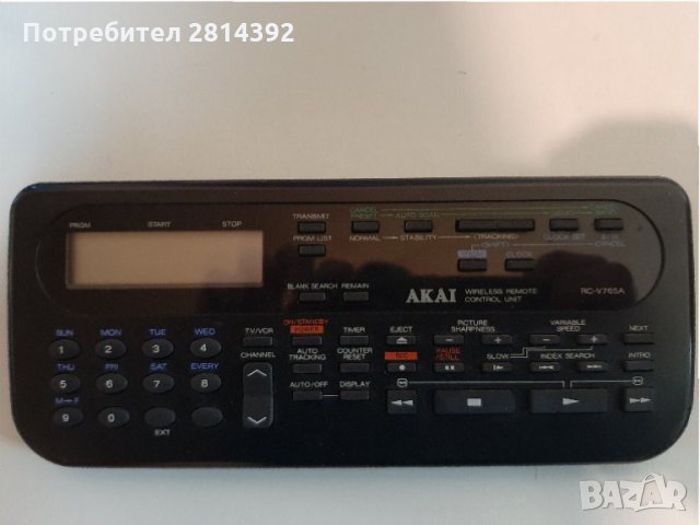 Дистанционно за видео касетофони AKAI RC-V765A и Panasonic S-VHS моделите, снимка 1 - Дистанционни - 34684588
