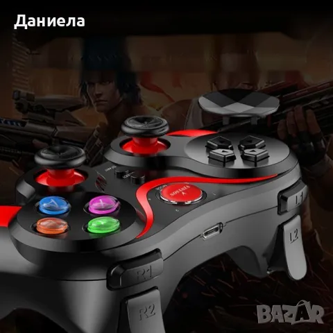 Безжичен геймпад с Bluetooth PSP39, снимка 5 - Клавиатури и мишки - 48522571