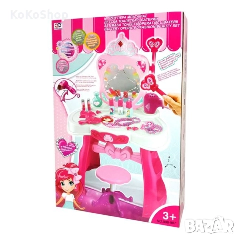 Детска тоалетка със столче,звук и светлини/тоалетка за деца, снимка 2 - Образователни игри - 52286059