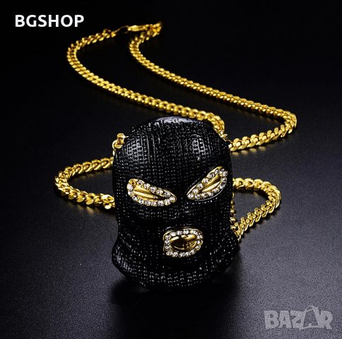 Рапърска Маска Колие - Бижу за Ланец - Черна