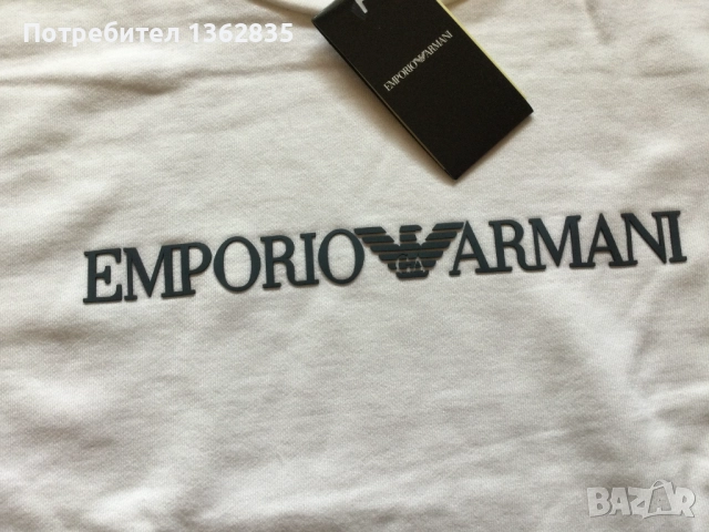 НОВА оригинална бяла памучна фланела блуза EMPORIO ARMANI размер XL, снимка 8 - Блузи - 51975503