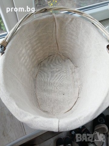 Плетена кошница с дръжка, панер за пазаруване, декорация, нова. Бял цвят. Дължина 40 см, снимка 3 - Декорация за дома - 28837873