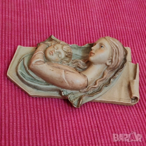 Винтидж барелев Мадона с Младенеца, Италия. , снимка 3 - Антикварни и старинни предмети - 53035886