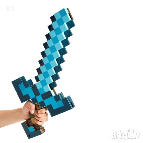 Трансформиращ се 2в1 Диамантен Меч/Кирка със звук и светлина Майнкрафт, снимка 4 - Фигурки - 53380080