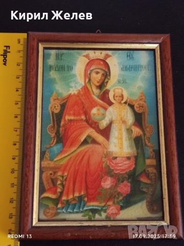 Икона Света Богородица НЕУВЯХВАЩ ЦВЯТ 50509, снимка 4 - Икони - 51747866