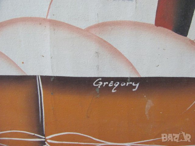 Много Голяма Картина Масло Платно Подписана 100х70см., снимка 3 - Картини - 43224764