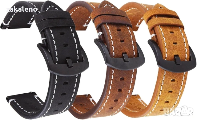 GL01 Кожена каишка за Apple Samsung Galaxy Watch Huawei Xiaomi Garmin