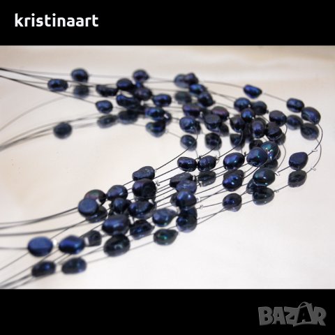 Колие 7реда естествени  перли *Морска пяна*