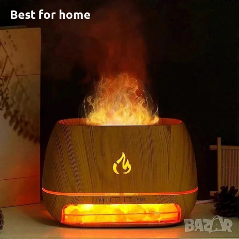 Дифузер за етерични масла с ефект „Огнен пламък“ – 200ml, Ароматерапия и Овлажнител, снимка 2 - Други - 52929222