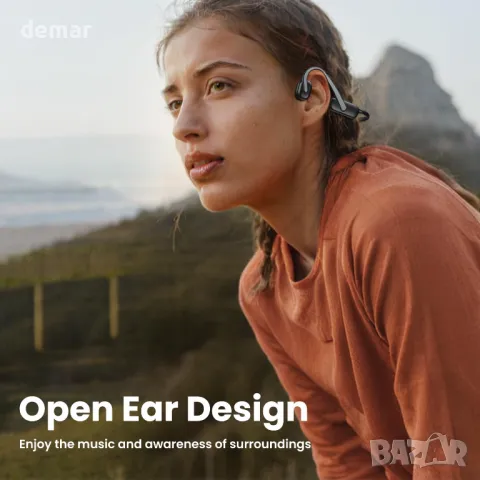 Слушалки Bohconn с костна проводимост, Bluetooth 5.3, отворени слушалки с микрофон, IPX6, снимка 7 - Безжични слушалки - 49879789