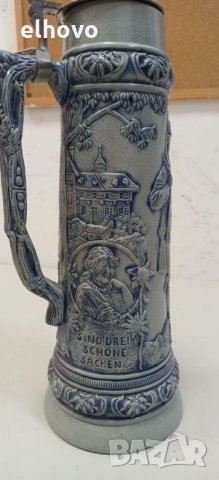 Немска керамична халба голяма -, снимка 5 - Антикварни и старинни предмети - 32716054