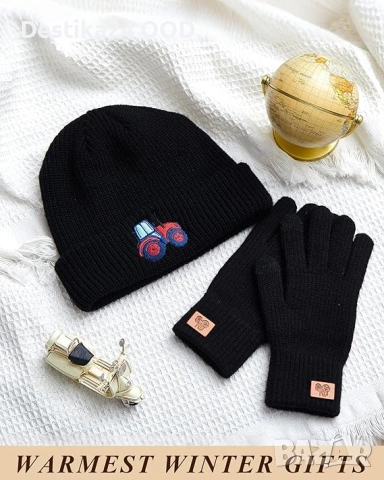 Дамски зимен комплект шапка и ръкавици лисица или трактор, снимка 7 - Други - 53504168