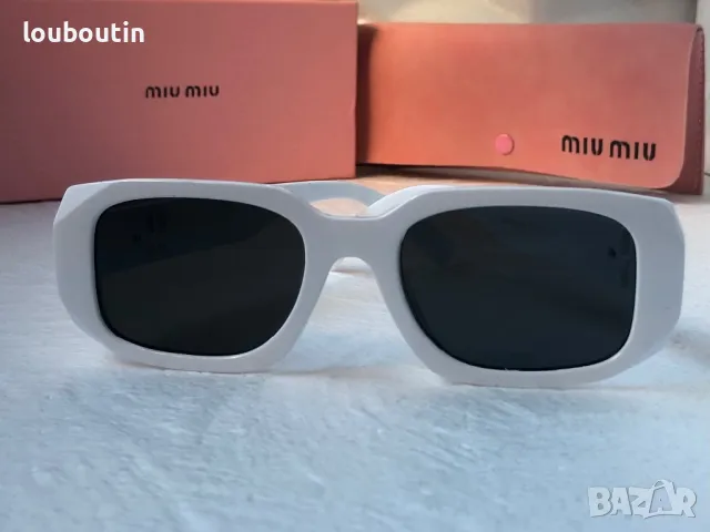 Miu 2024 дамски слънчеви очила правоъгълни 2 цвят бели черни, снимка 8 - Слънчеви и диоптрични очила - 47773788