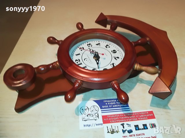 АНТИК-котва рул часовник-34х26х6см-дърво, снимка 5 - Колекции - 28882562