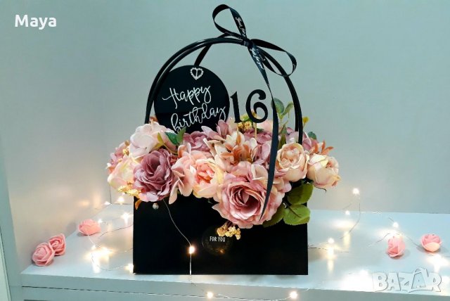 Луксозна чанта с цветя For You/HAPPY BIRTHDAY и цифра в Изкуствени цветя в  гр. Шумен - ID34651514 — Bazar.bg