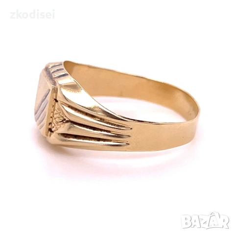 Златен мъжки пръстен 2,51гр. размер:62 14кр. проба:585 модел:36325-1, снимка 2 - Пръстени - 53046129