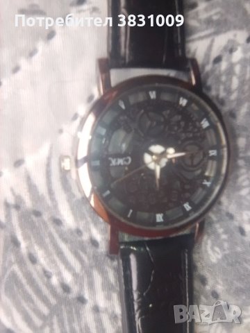 НОВО! Мъжки часовник с черна кожена каишка., снимка 1 - Мъжки - 42758018