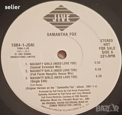 Samantha Fox ‎– Naughty Girls (Need Love Too) / I Surrender (To The Spirit Of The Night) Maxi Single, снимка 4 - Грамофонни плочи - 48952023