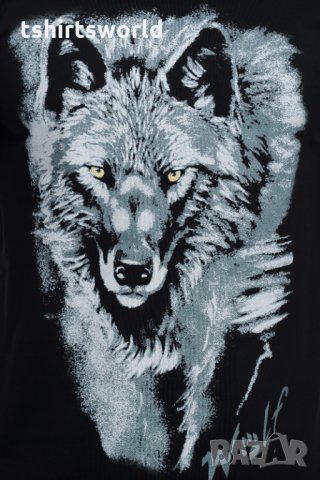 Нова мъжка тениска с дигитален печат Сив Вълк, Серия Вълци, снимка 2 - Тениски - 29104399