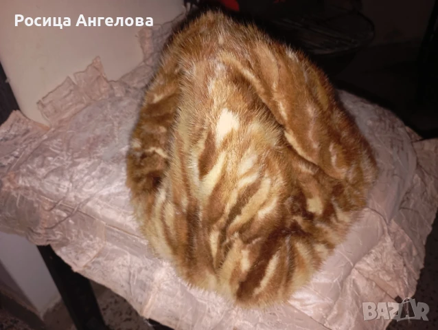 Винтидж дамска шапка с естествен косъм от естествена кожа , снимка 6 - Шапки - 51401917