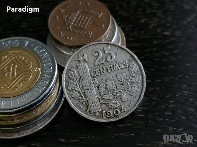 Mонета - Франция - 25 сентима | 1904г., снимка 2 - Нумизматика и бонистика - 32330291