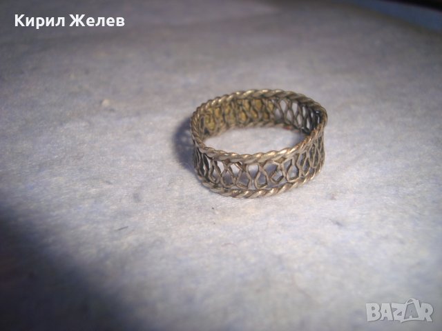 СТАРИНЕН ВЪЗРОЖДЕНСКИ ТЮРКОАЗЕН СРЕБЪРЕН ПРЪСТЕН РЪЧНА ФИЛИГРАННА ИЗРАБОТКА РЯДЪК 27300, снимка 11 - Антикварни и старинни предмети - 36858148