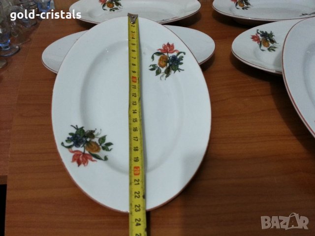 Стар български порцелан чинии елипси, снимка 4 - Антикварни и старинни предмети - 35152378