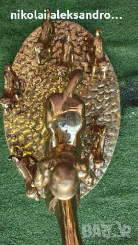 конник с кучета.месинг, снимка 3 - Антикварни и старинни предмети - 48743865