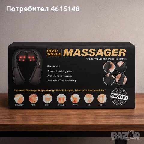 Електрически шиацу масажор за шия, рамене, гръб и тяло, снимка 4 - Друга електроника - 51997826