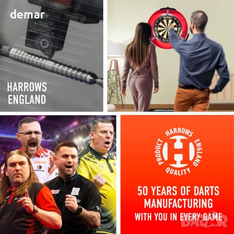 Harrows NX Elite, комплект дартс с накрайник от 90% волфрамова стомана, 26 гр, пакет от 17 бр., снимка 6 - Дартс - 49515707