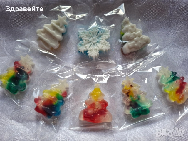 Коледни глицеринови сапунчета с аромат на ябълка, канела и джинджифилови бисквитки , снимка 12 - Декорация за дома - 52646351