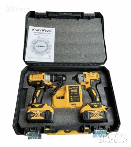 Комплект акумулаторен безчетков импакт и винтоверт 36V 8Ah